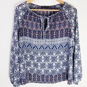 Harlowe & Graham Womens Boho Peasant Top- L